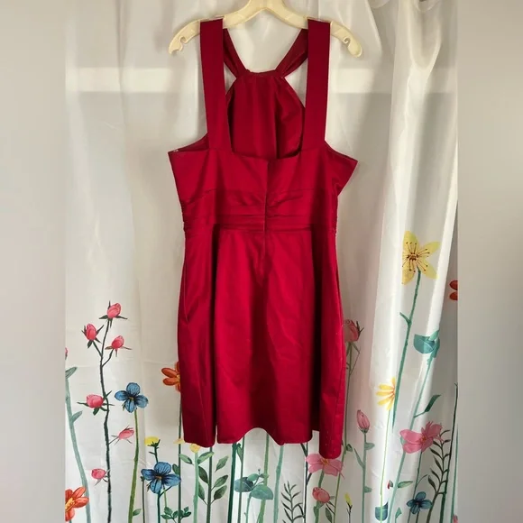 Candy Apple Red David’s Bridal Cocktail Dress - Picture 2 of 4